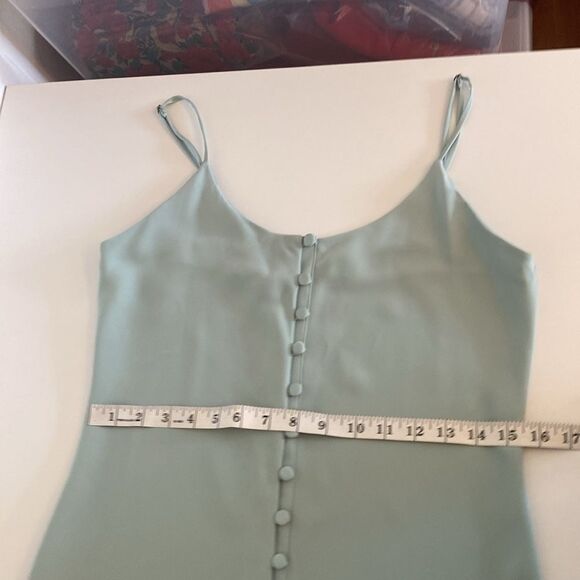 Simple Retro Pastel Mint Green Button Front Midi Dress Size Medium - Picture 10 of 12